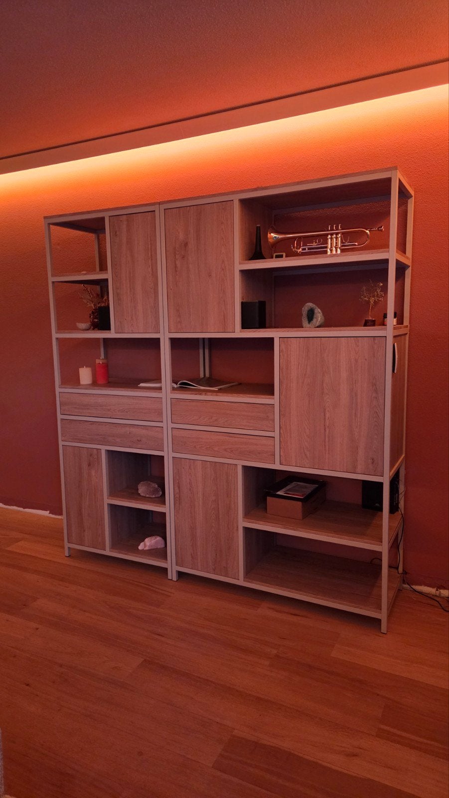 Wandkast (2x) - 120cm & 80cm breed (de Bommel, model Hero), Overige houtsoorten, Modern, Industrieel, 200 cm of meer, Ophalen of Verzenden