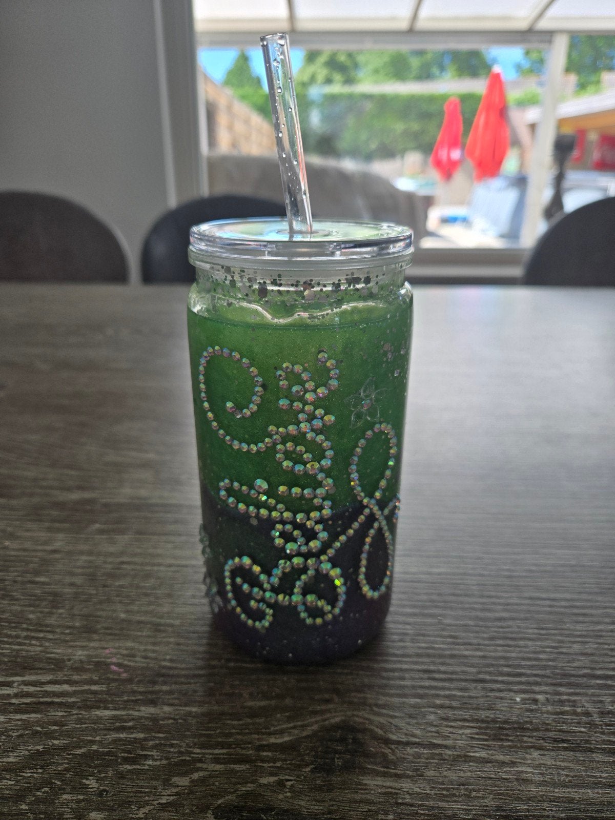 Drinkbeker, tumbler, tekst van strass, Ophalen of Verzenden, Nieuw, Overige materialen, Minder dan 25 cm