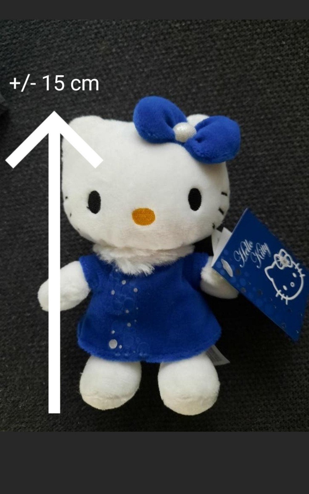 Hello Kitty knuffel - Blauwe jurk - 15 cm, Ophalen, Overige merken, Overige typen, Nieuw
