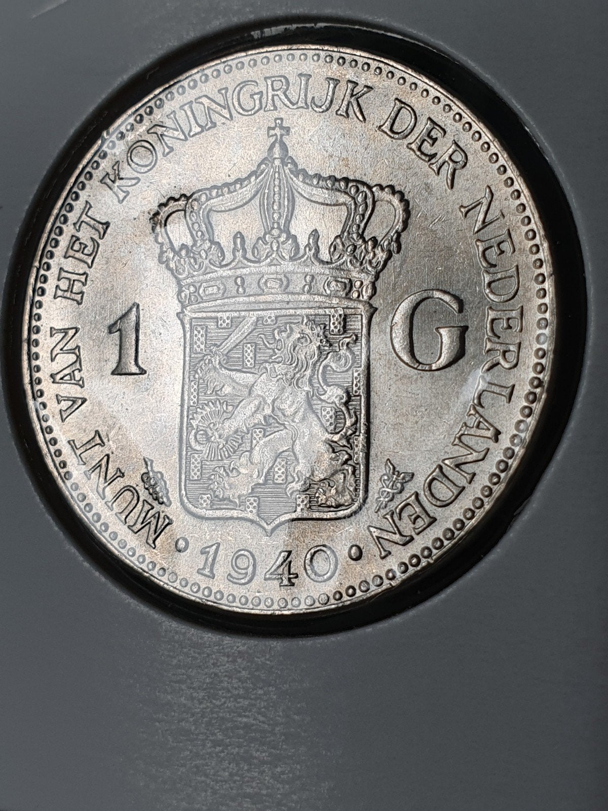 Zilveren 1 Gulden Koningin Wilhelmina 1940, Postzegels en Munten, 1 gulden, Zilver, Ophalen of Verzenden, Koningin Wilhelmina