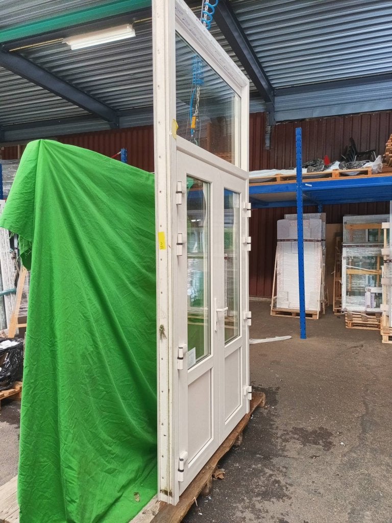 Kunststof Dubbele deur 3/4glas b143,8 x h300 cm Crème -2663-, Niet ingevuld, Kunststof, Gebruikt, Niet ingevuld