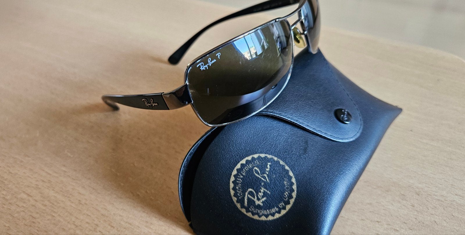 RB 3379 Orgineel rayban zonnebril Polorozid, Zonnebril, Zwart, Ophalen of Verzenden, Zo goed als nieuw