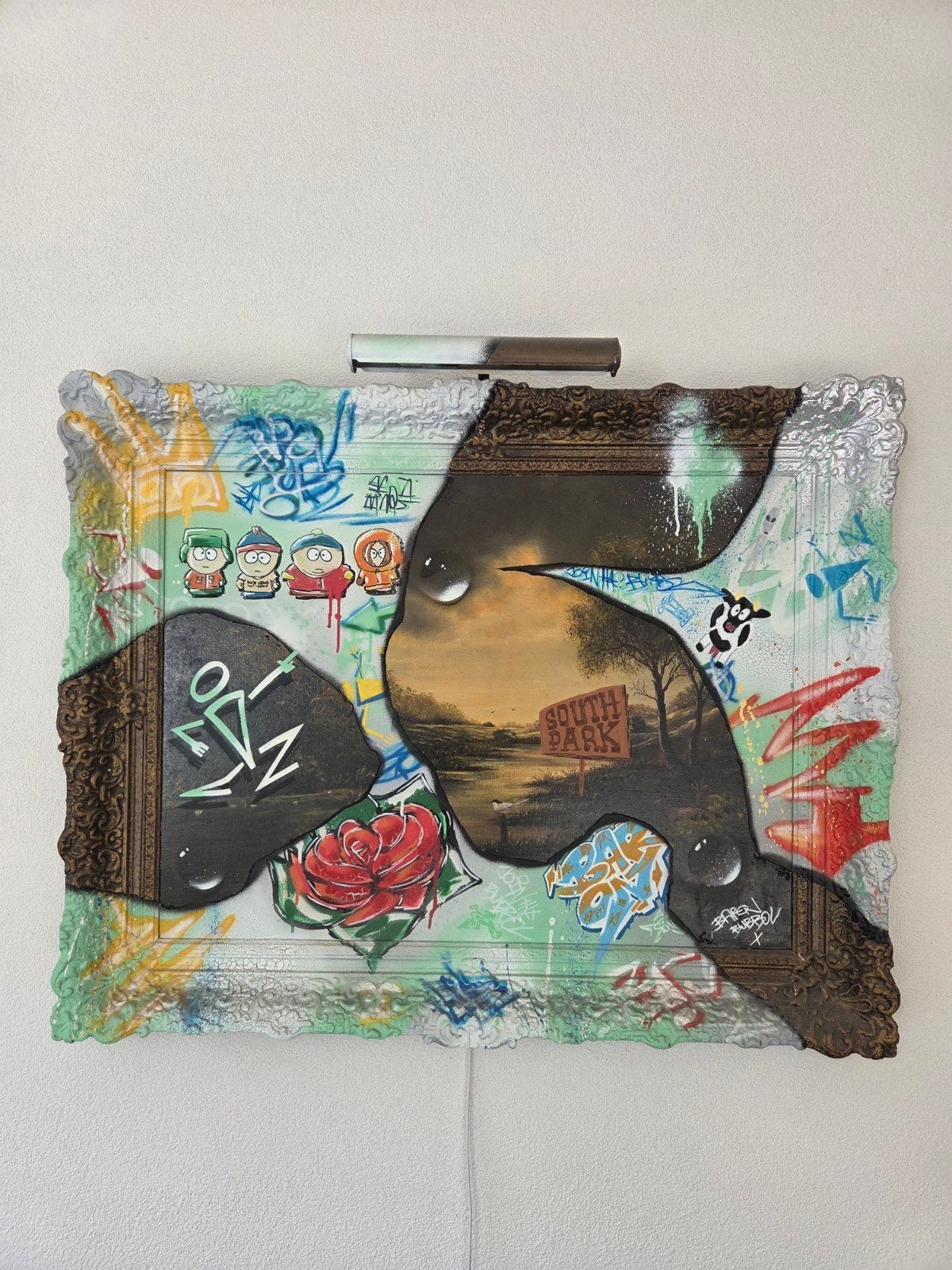 Uniek South Park kunstwerk - Baron Bubbol, Antiek en Kunst, Gemengde techniek, Overige materialen, Stripfiguren/cartoons, Ophalen