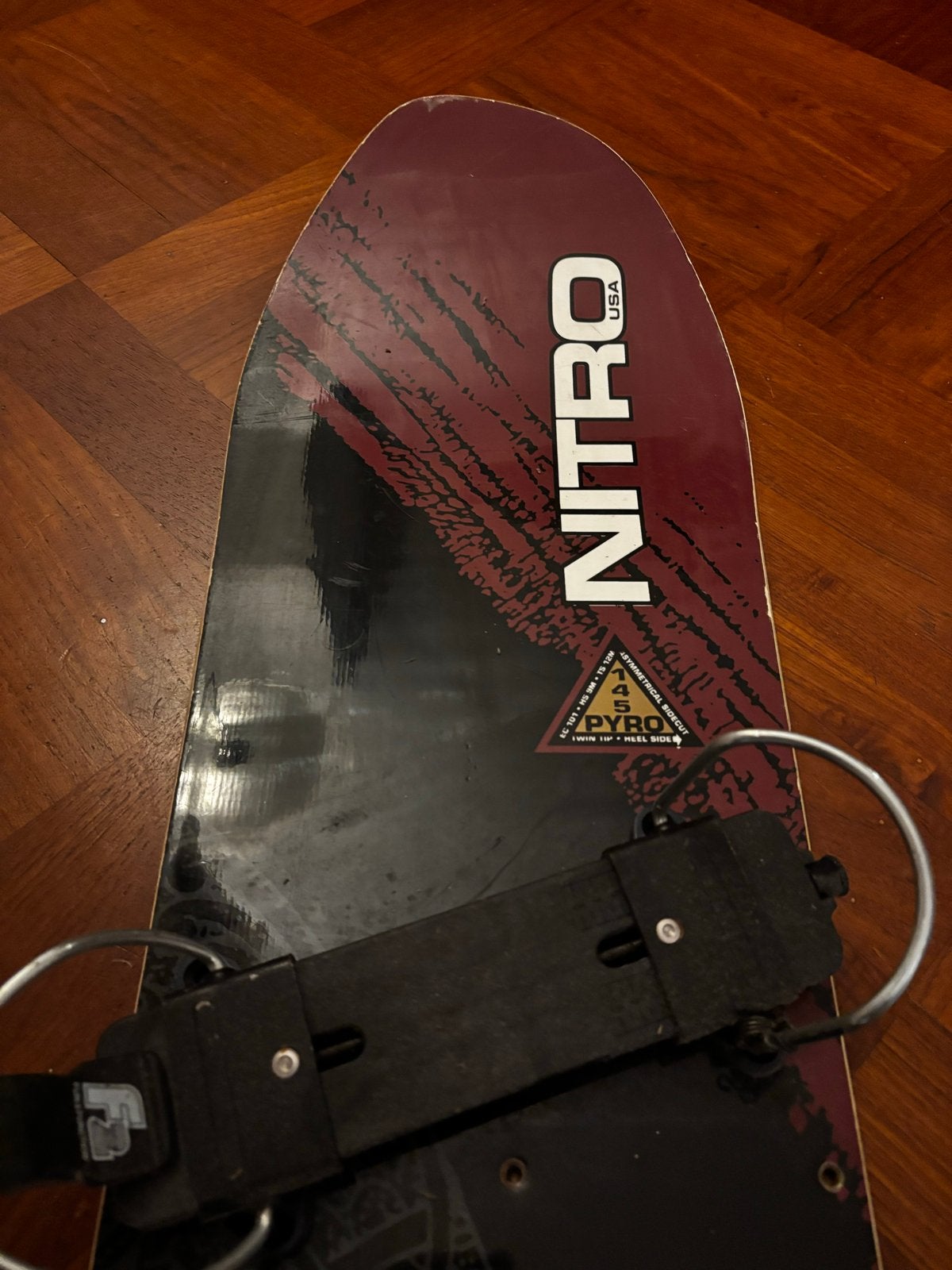 Vintage Nitro Pyro 145 Snowboard(1992/1993)–Originalbindings, Sport en Fitness, Snowboarden, Ophalen of Verzenden, Gebruikt, Board