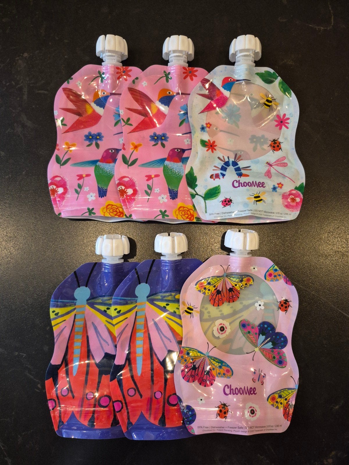 6 ChooMee herbruikbare knijpzakjes voor babyvoeding, Ophalen of Verzenden, Zo goed als nieuw, Overige typen