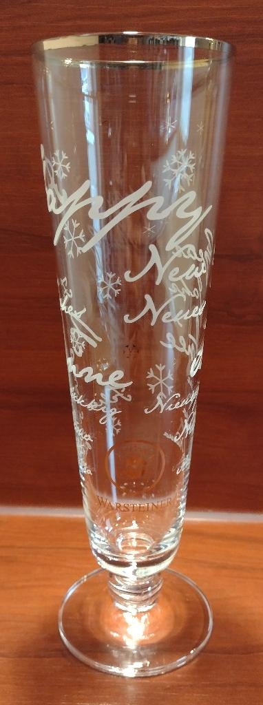 Warsteiner Nieuwjaar Glas. (D3), Verzamelen, Biermerken, Ophalen of Verzenden, Gebruikt, Glas of Glazen, Overige merken