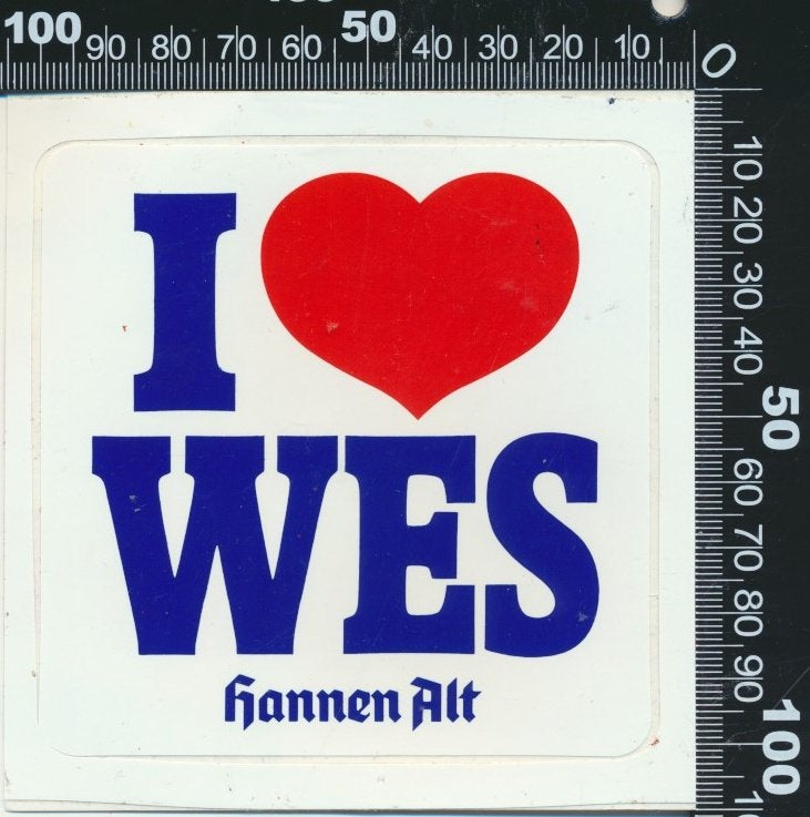 Sticker: Hannen Alt - I love WES, Ophalen of Verzenden, Zo goed als nieuw, Bedrijf of Vereniging