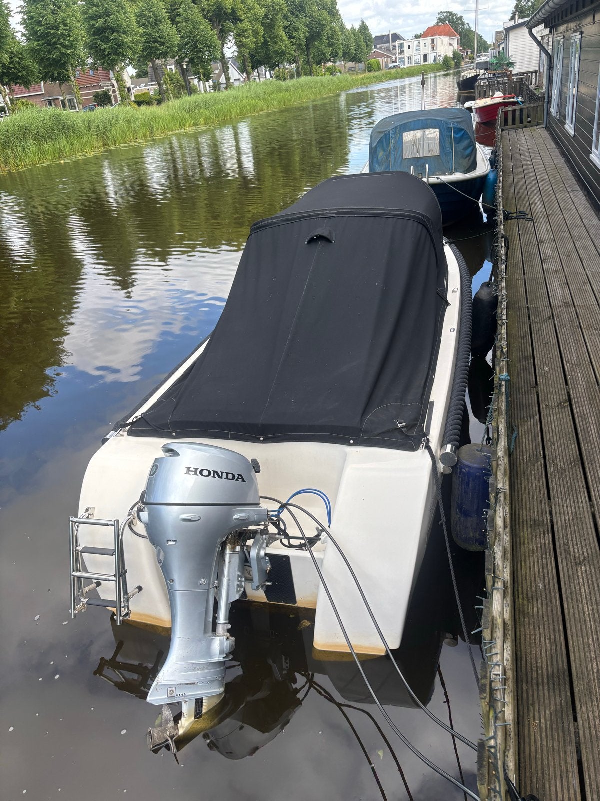 Liberty 485 met Honda 10 pk 4-takt buitenboordmotor, Ophalen, Overige merken, Gebruikt, Afdekzeil