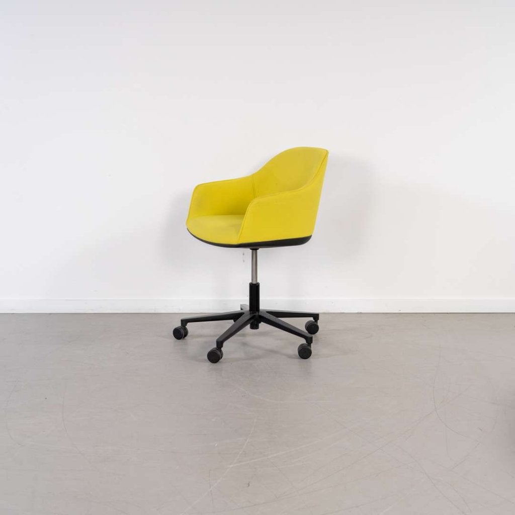 6x Vitra Softshell Bureaustoel Geel Leer – Zwart, Niet ingevuld, Geel, Niet ingevuld, Ophalen of Verzenden