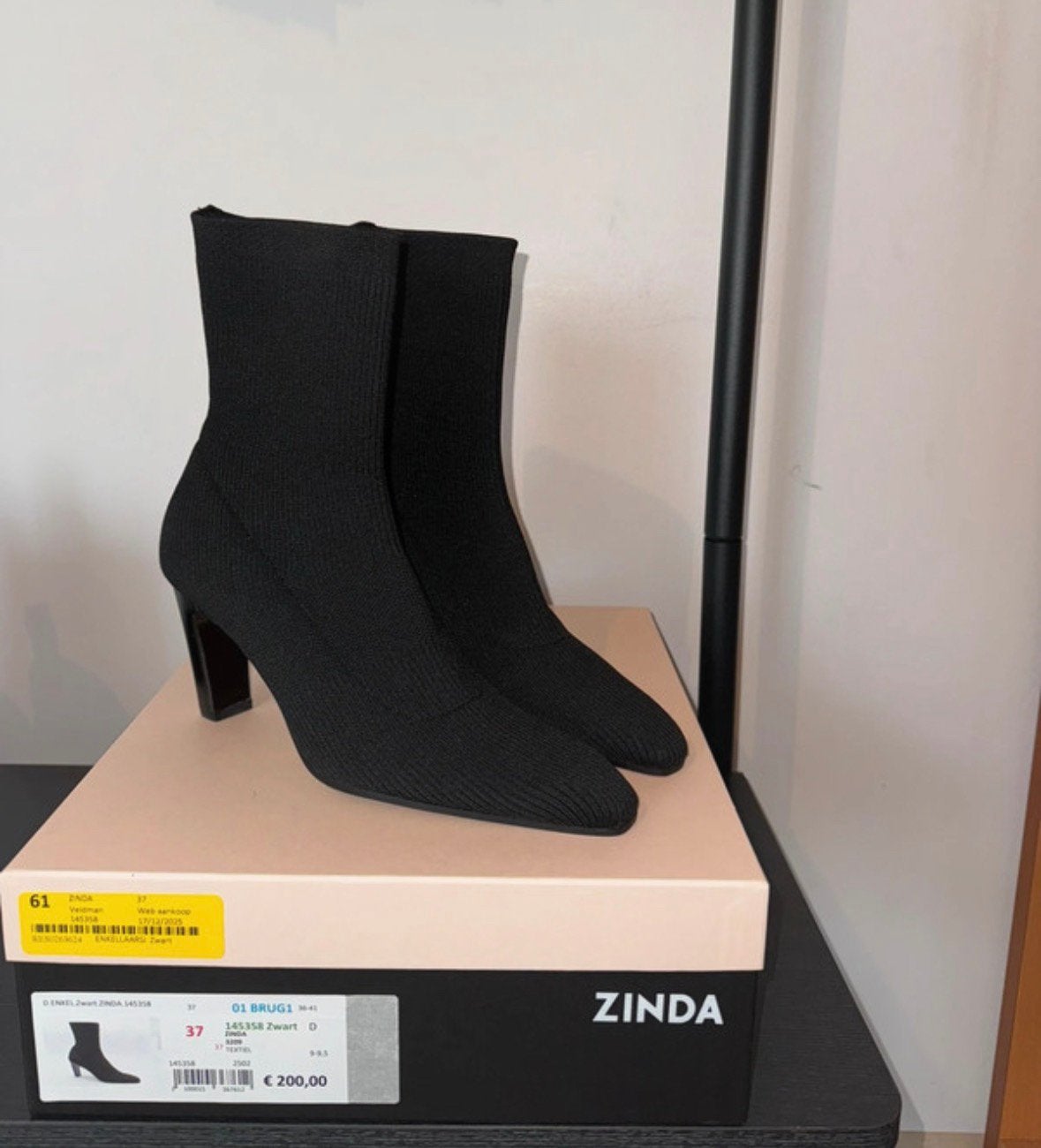 Zinda sock boots 37, Kleding | Dames, Schoenen, Verzenden, Zo goed als nieuw, Zwart