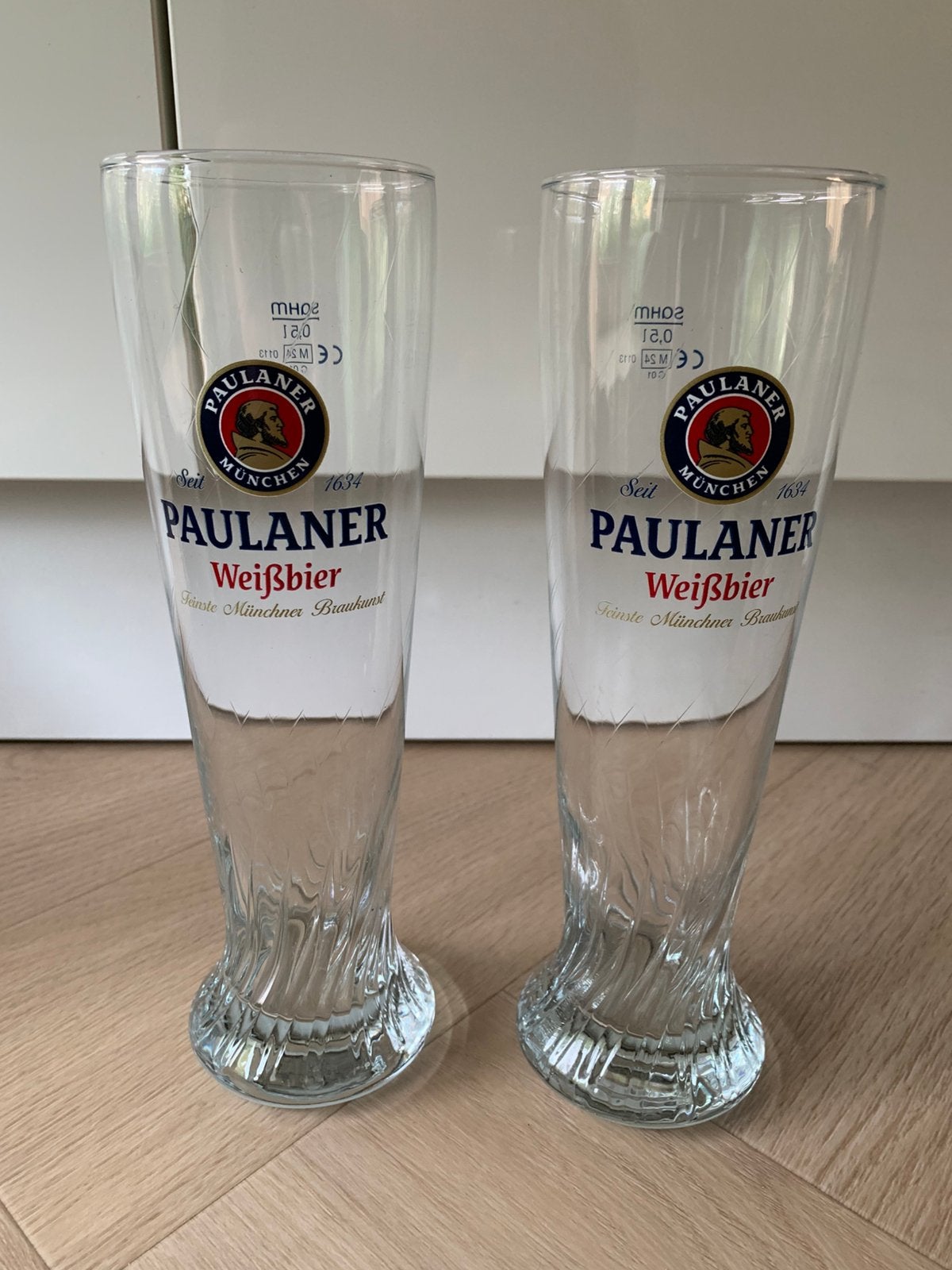 2x Paulaner bierglazen 0.5L, Verzamelen, Ophalen of Verzenden, Zo goed als nieuw, Glas of Glazen, Overige merken