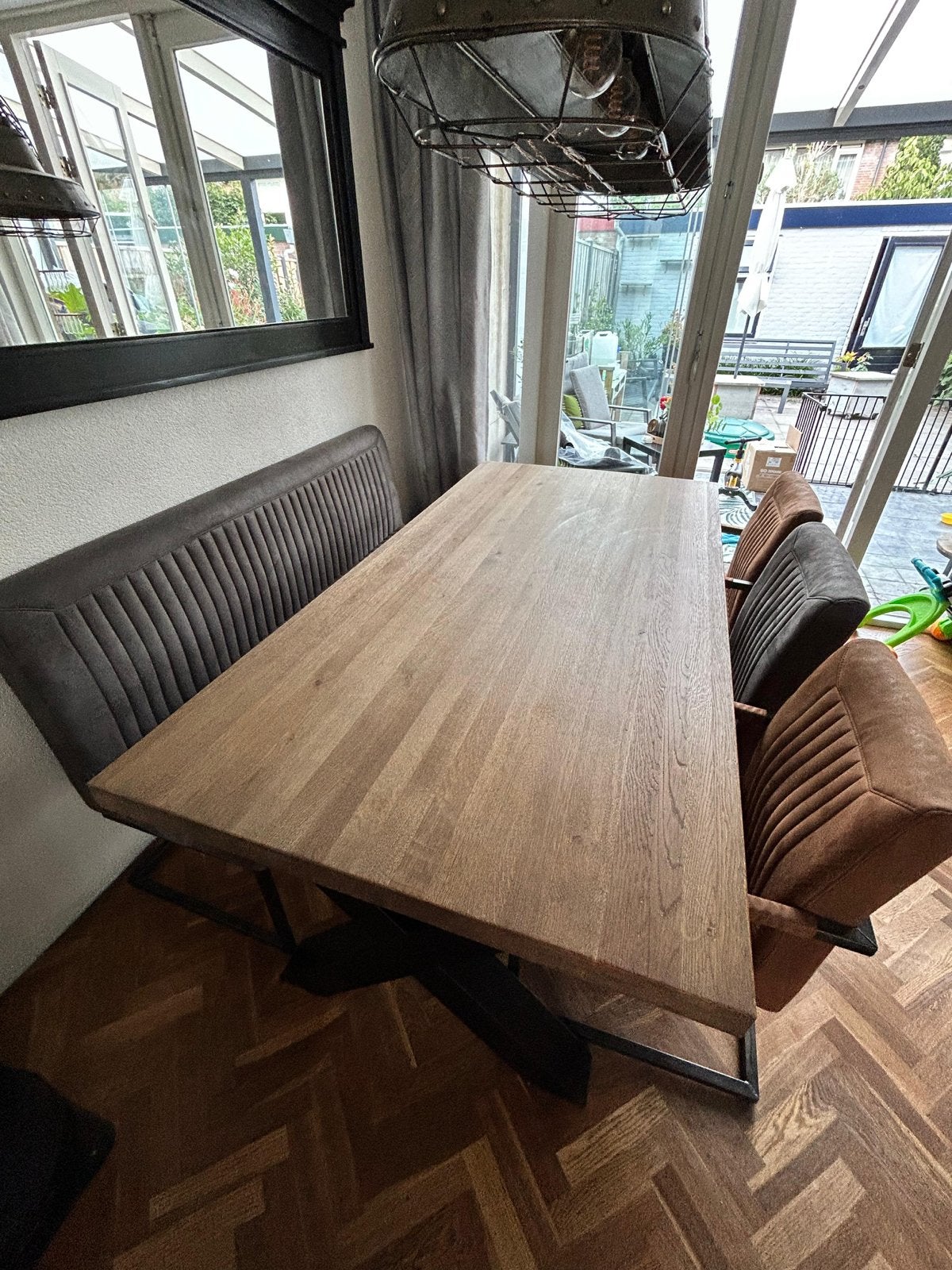 Eettafel met bank en stoelen van Pronto Wonen (Paratino), Huis en Inrichting, Tafels | Eettafels, Ophalen, Gebruikt, 150 tot 200 cm