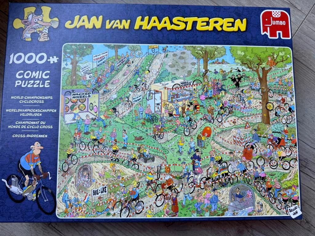 Jan van Haasteren WK veldrijden 1000 stukjes, Ophalen of Verzenden, 500 t/m 1500 stukjes, Zo goed als nieuw, Legpuzzel