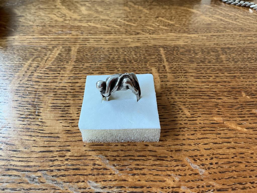 Zilveren Kama Sutra Ring - Maat 16/17, Gebruikt, Ophalen of Verzenden, Kleiner dan 17, Dame of Heer