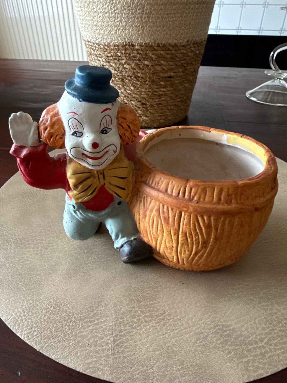 Vintage Clown Bloempot/Decoratie, Ophalen of Verzenden, Gebruikt