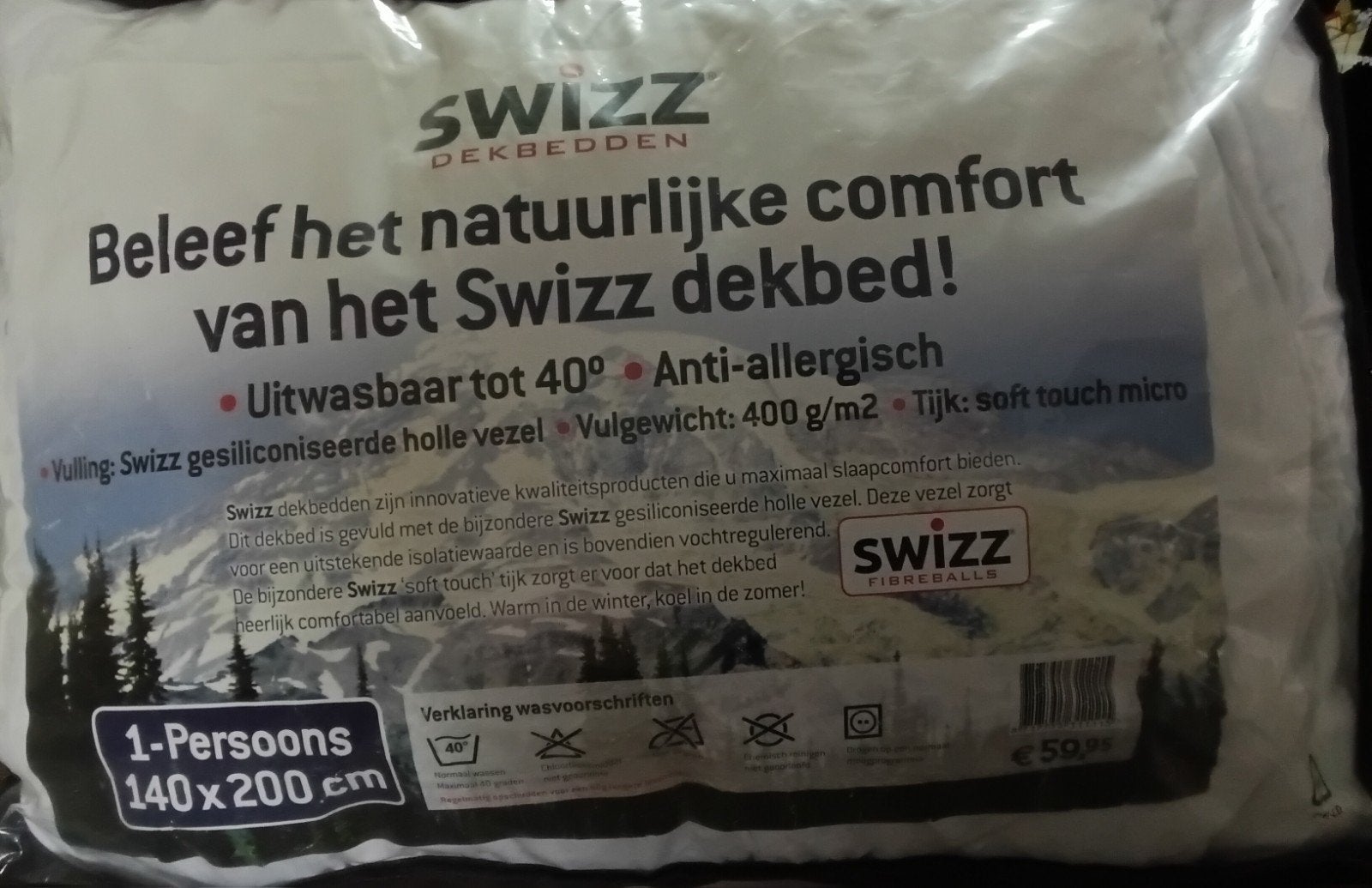 Vierseizoen dekbed, Ophalen, Eenpersoons, Wit, Nieuw