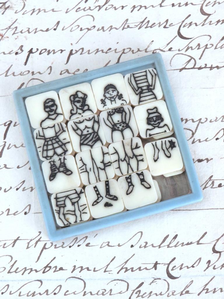 Engelse vintage schuifpuzzel Fairylite ” Badkleding” – 1960, Ophalen of Verzenden