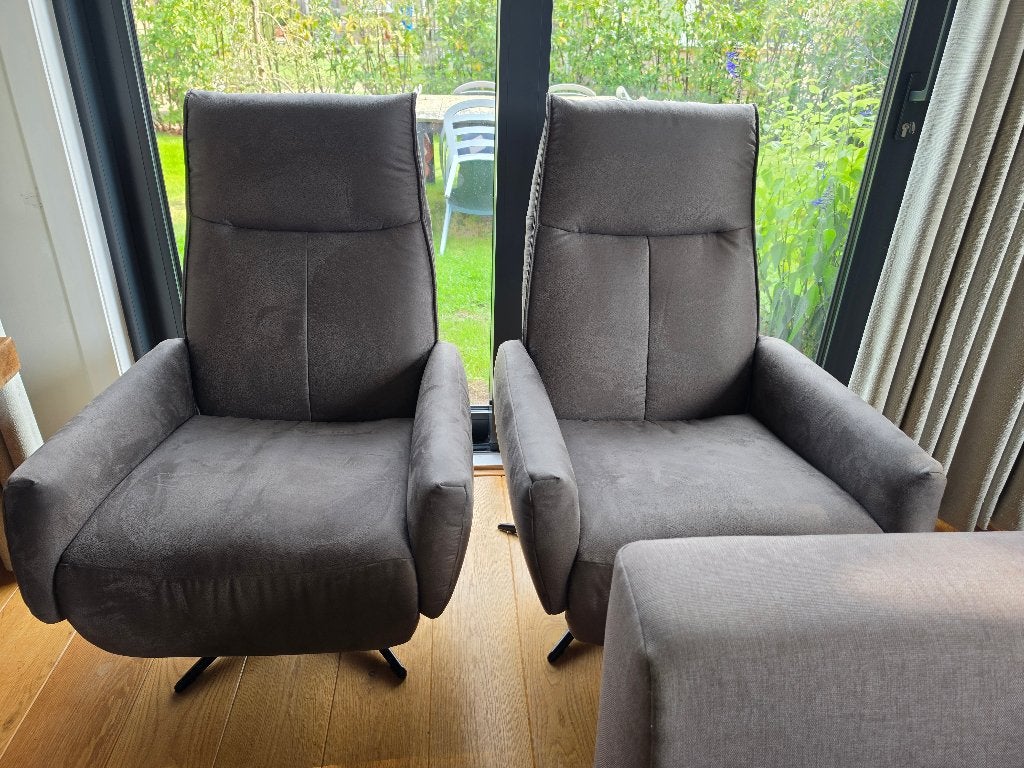 Fauteuils 2 stoelen taupe als nieuw, Huis en Inrichting, Ophalen, 75 tot 100 cm, Zo goed als nieuw, Modern