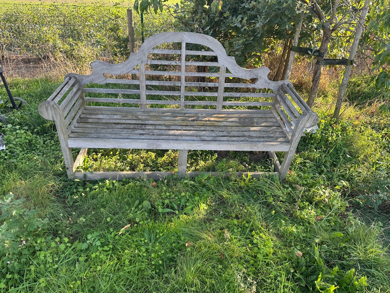 Teakhouten tuinbank, Ophalen, Gebruikt, Teakhout