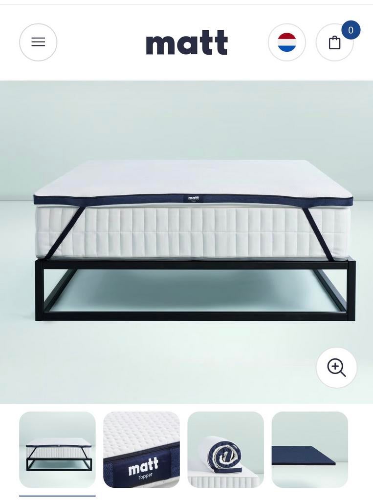 Matt Sleeps Split topper | 180x200cm, Huis en Inrichting, Slaapkamer | Matrassen en Bedbodems, Ophalen, Zo goed als nieuw, Tweepersoons
