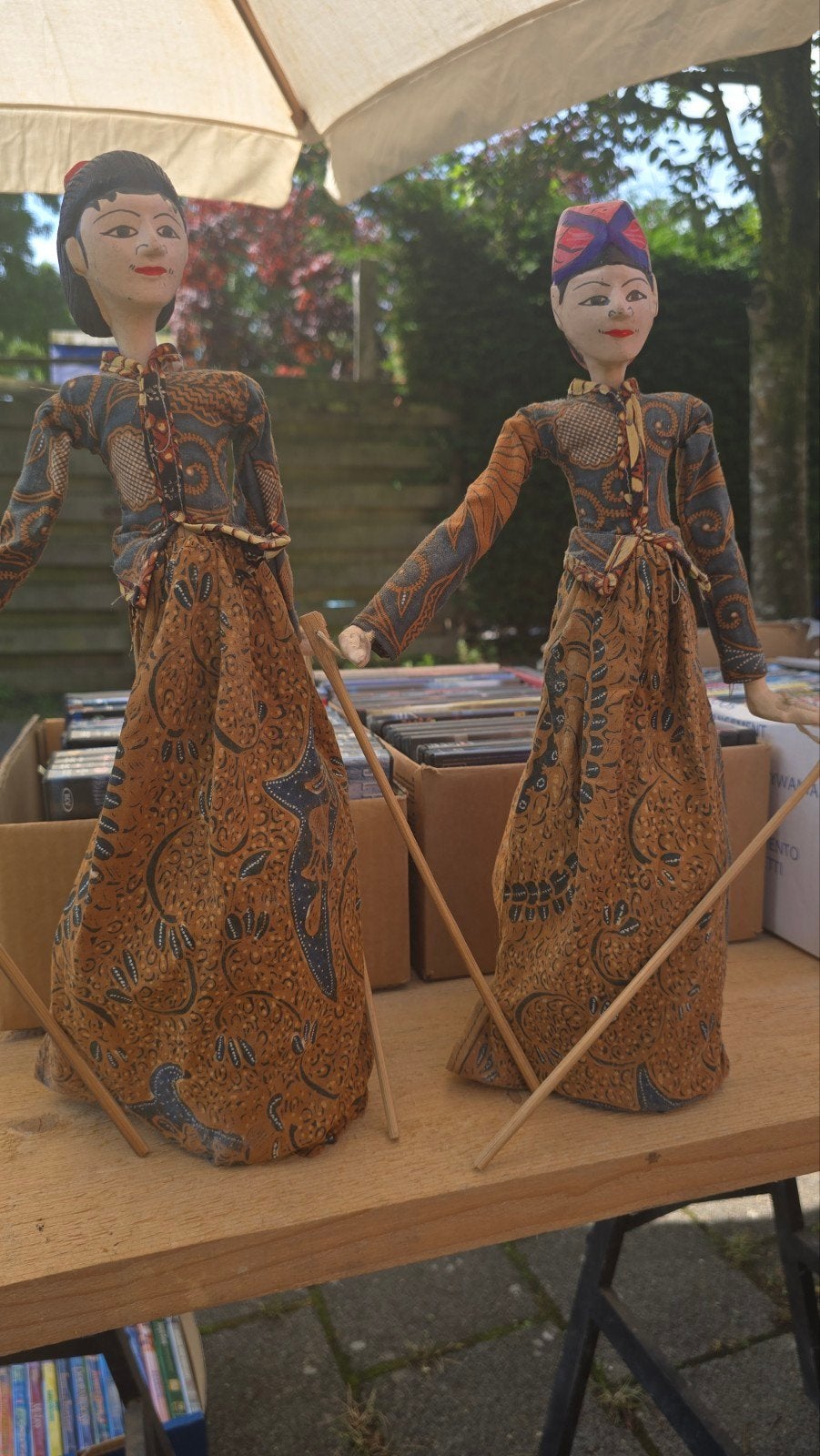 Set van 2 Indonesische Wayang Golek poppen, Ophalen of Verzenden, Gebruikt