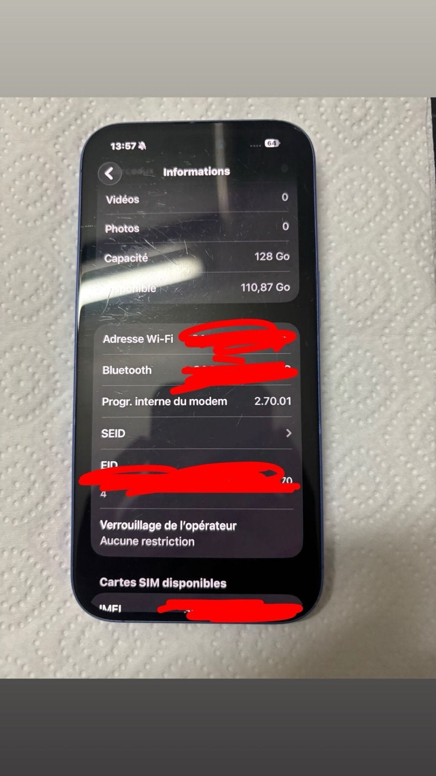 Foto 5 van Iphone 16 bleu 100% batterie 128GB