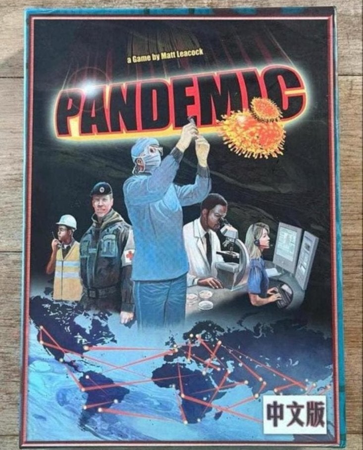 Pandemic bordspel van Z-Man Games eerste (Chinese) editie, Een of twee spelers, Ophalen of Verzenden, Zo goed als nieuw