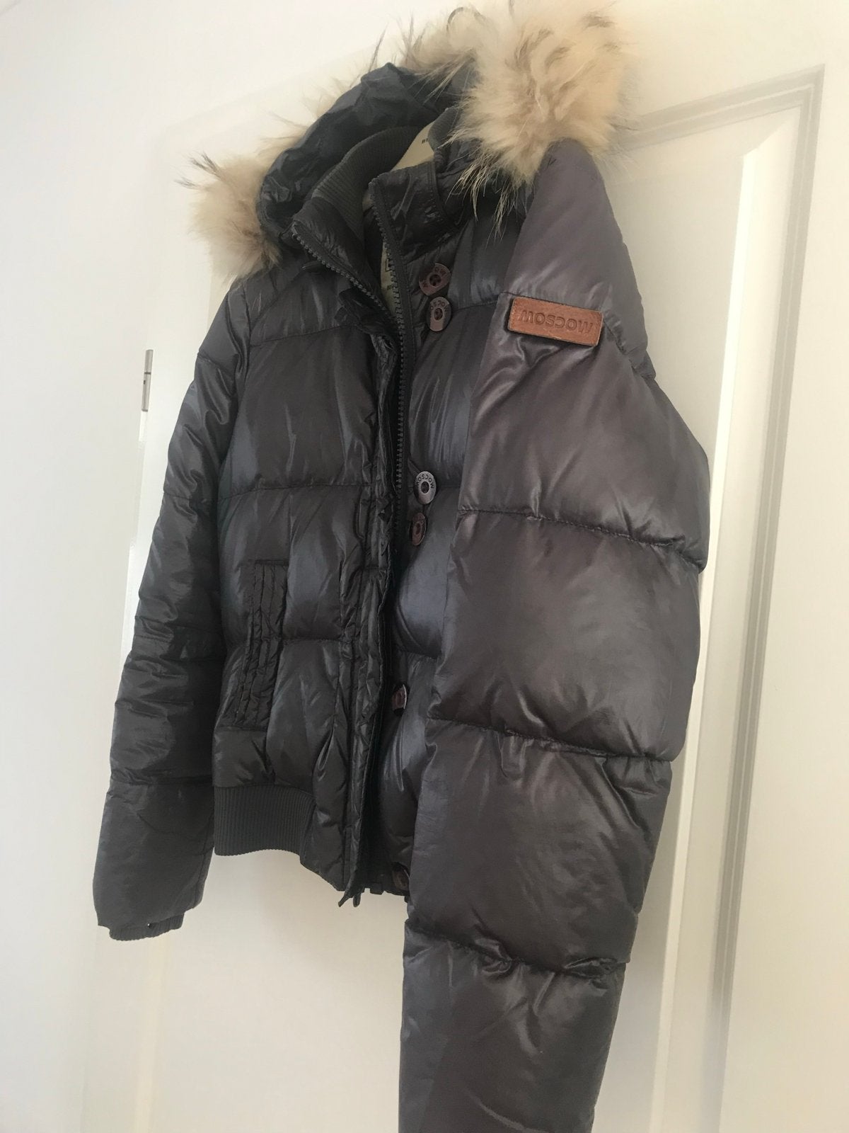 Moscow winterjas met bontkraag mast S, Ophalen of Verzenden, Zo goed als nieuw, Maat 36 (S), Zwart