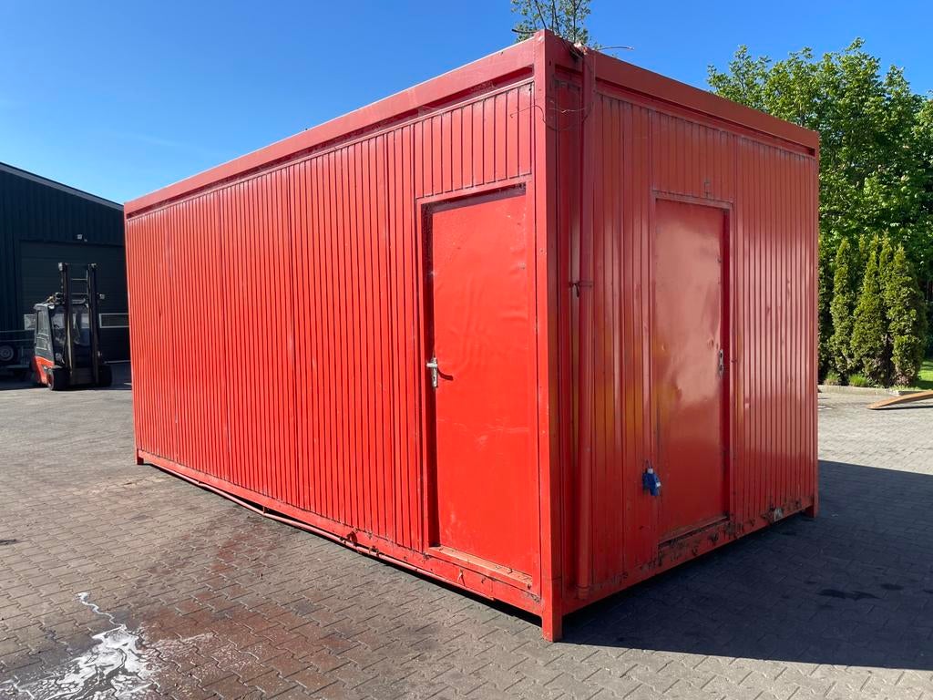 Kantoorunit bouwkeet met keukenblok en toilet, Ophalen