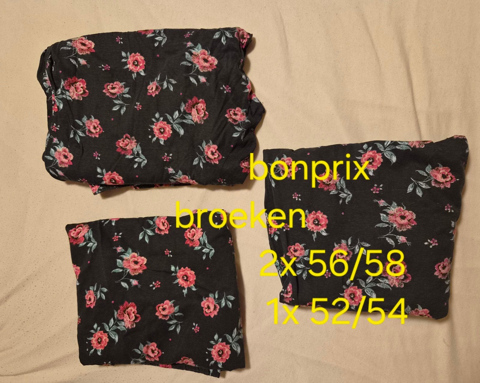 bonprix broeken 2x 56/58 en 1x 52/54, Ophalen, Zo goed als nieuw, Blauw, Broek of Spijkerbroek