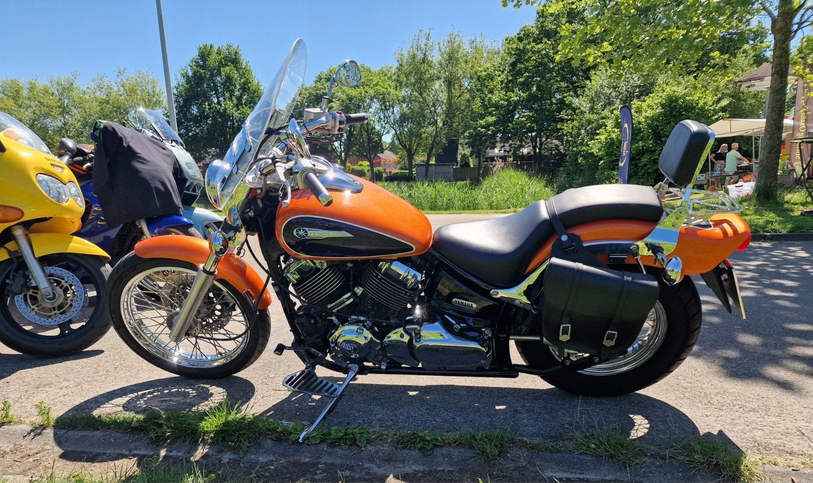 Yamaha Drag Star Chopper - Oranje/Blauw 650cc, Cardan-aandrijving, 2 cilinders, Gebruikt, Particulier