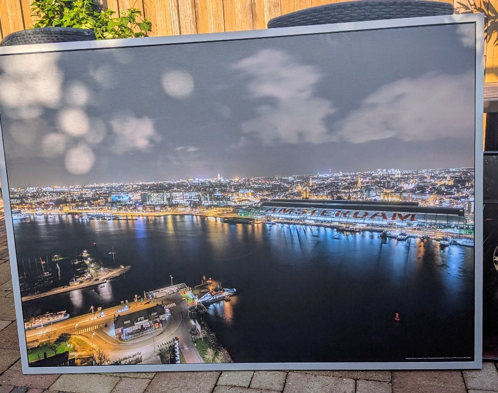 Ikea schilderij Uitzicht over Amsterdam Centraal Station, Ophalen, 125 cm of meer, Zo goed als nieuw, Schilderij