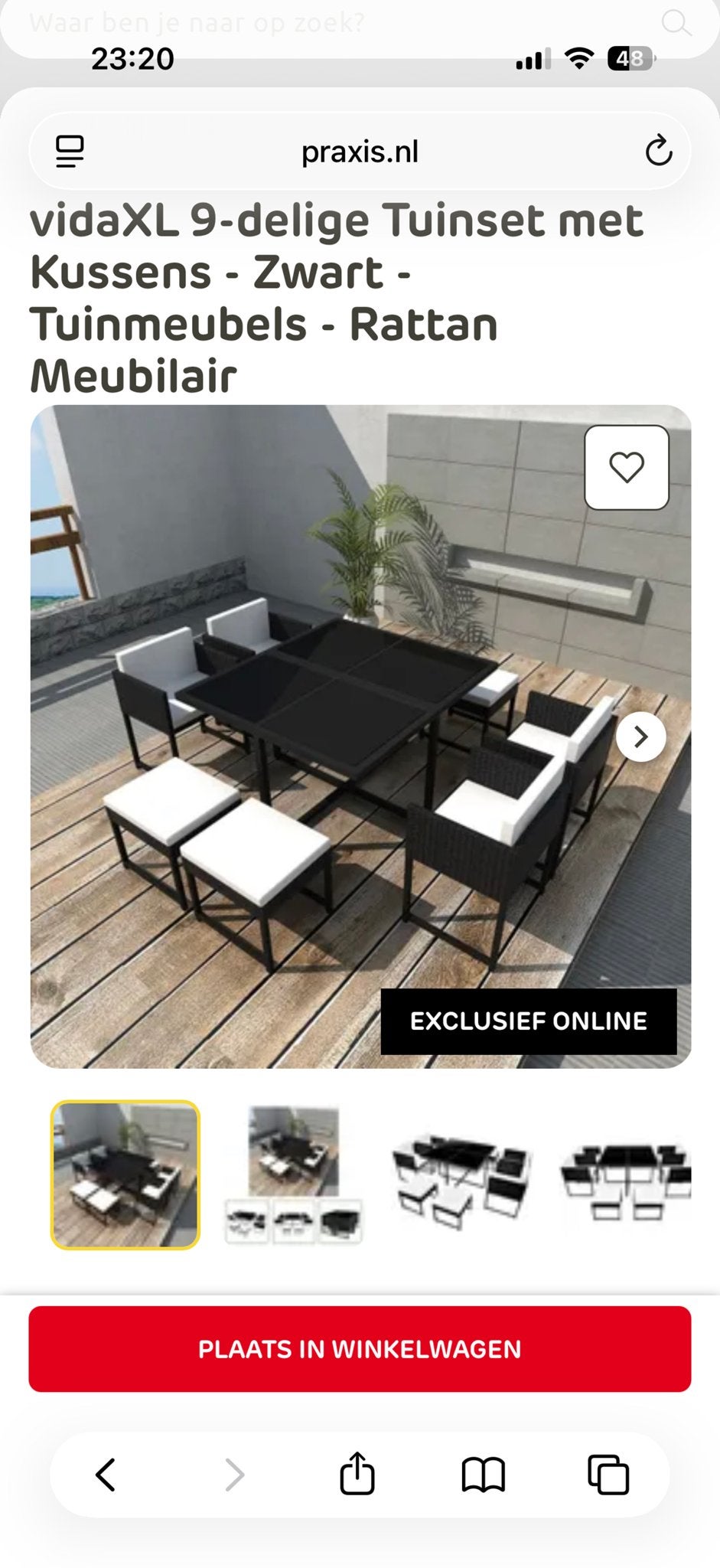 vidaXL 9-delige Tuinset met Kussens - Zwart - Zo goed als ni, Tuin en Terras, Ophalen, Eettafel, Rotan, Tuinset