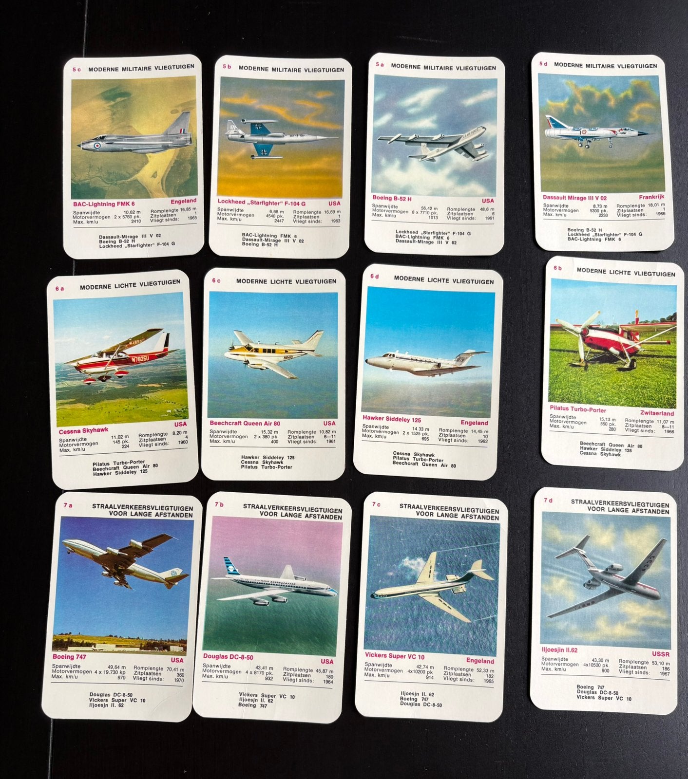 Vintage Vliegtuig Kwartet - Jumbo Spel (36 kaarten), Hobby en Vrije tijd, Drie of vier spelers, Ophalen of Verzenden, Gebruikt