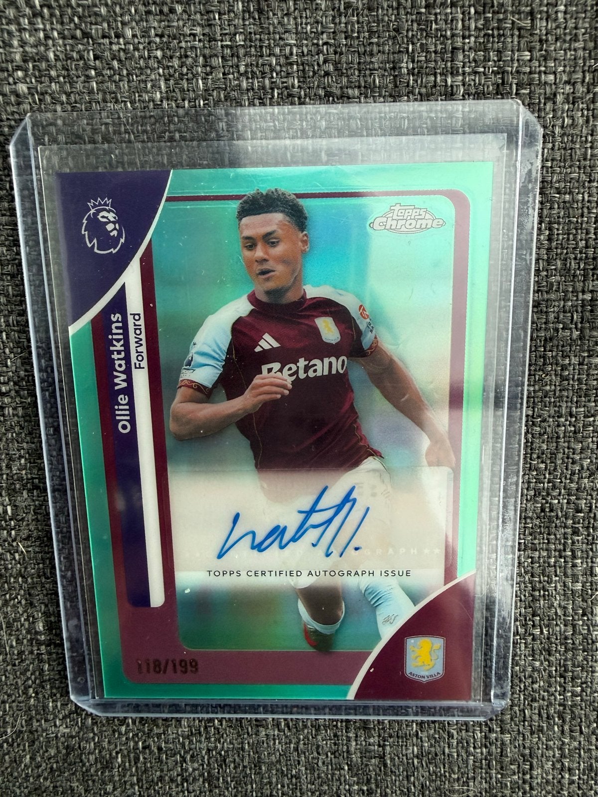 Ollie Watkins Autograph kaart /199 Topps Chrome PL, Ophalen of Verzenden, Nieuw, Buitenlandse clubs, Spelerskaart