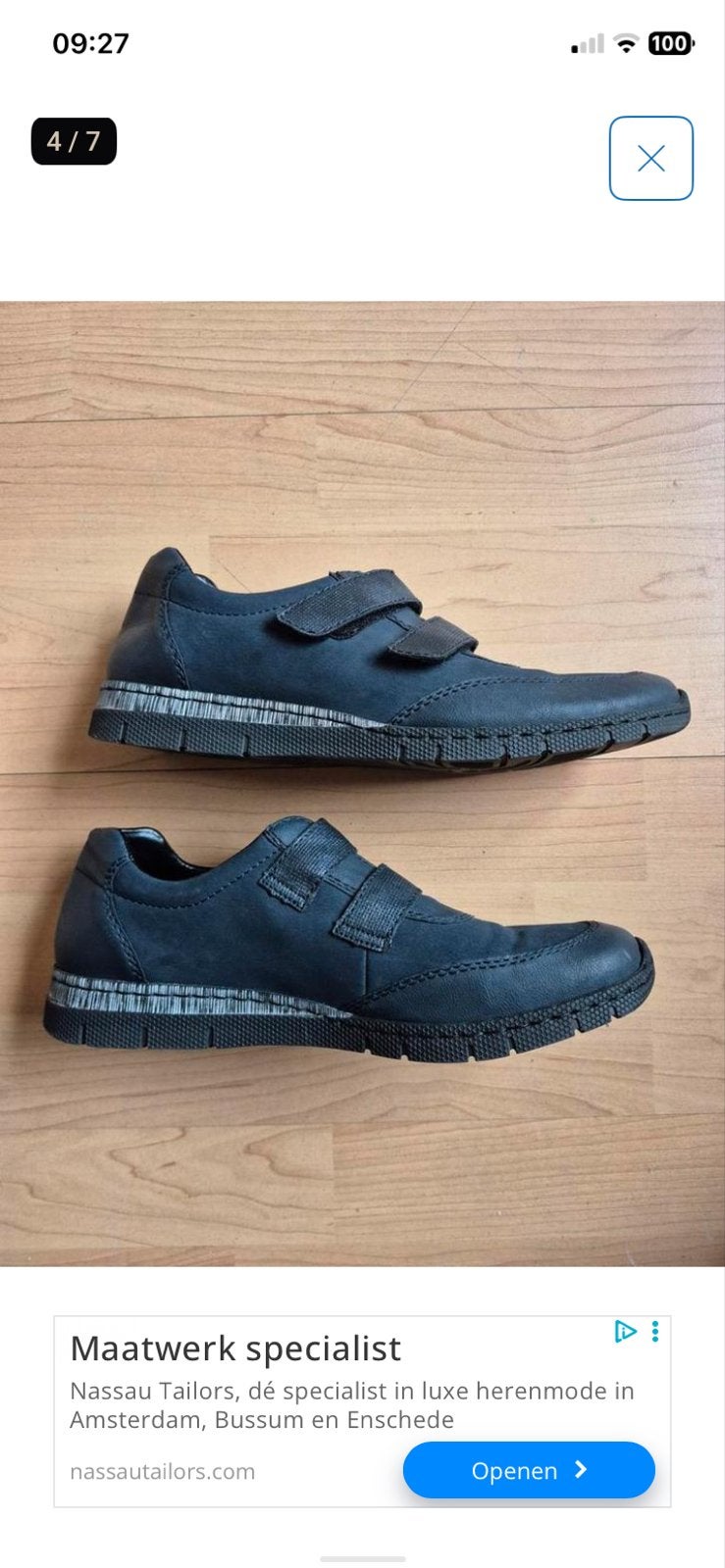 Rieker Antistress schoenen blauw maat 42 z.g.a.n., Ophalen of Verzenden, Zo goed als nieuw, Blauw