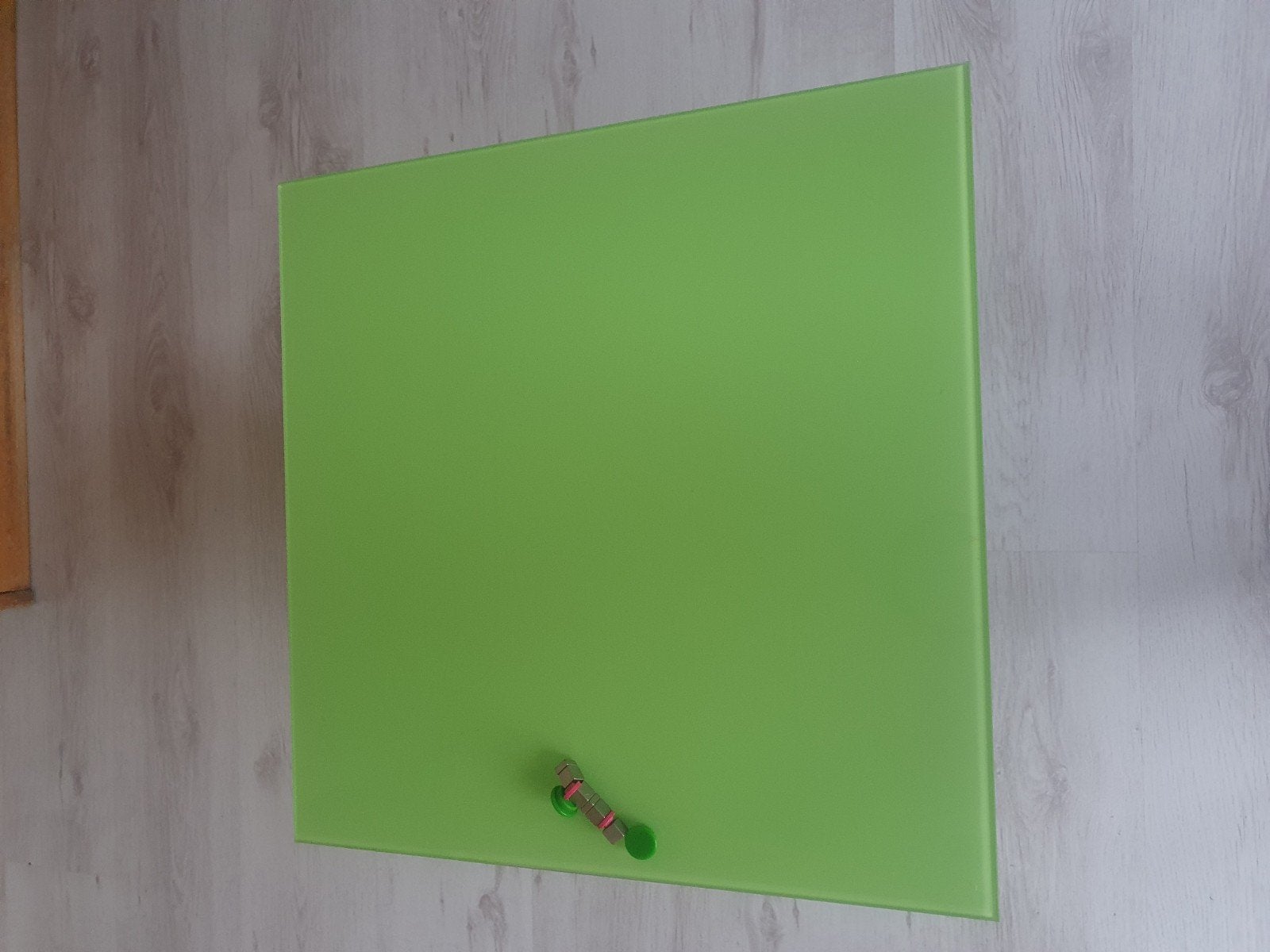 Whiteboard van glas, kleur groen, 45x45cm, Ophalen, Zo goed als nieuw