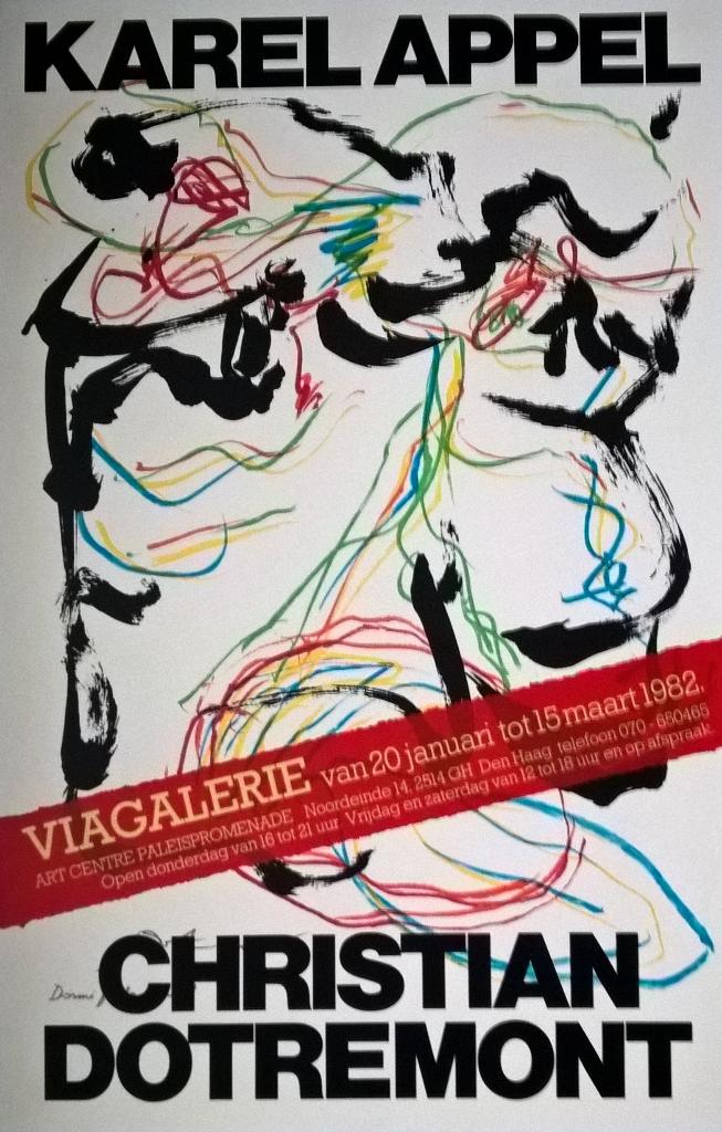 Karel Appel en Christian Dotremont - Affiche - Viagalerie, Ophalen of Verzenden