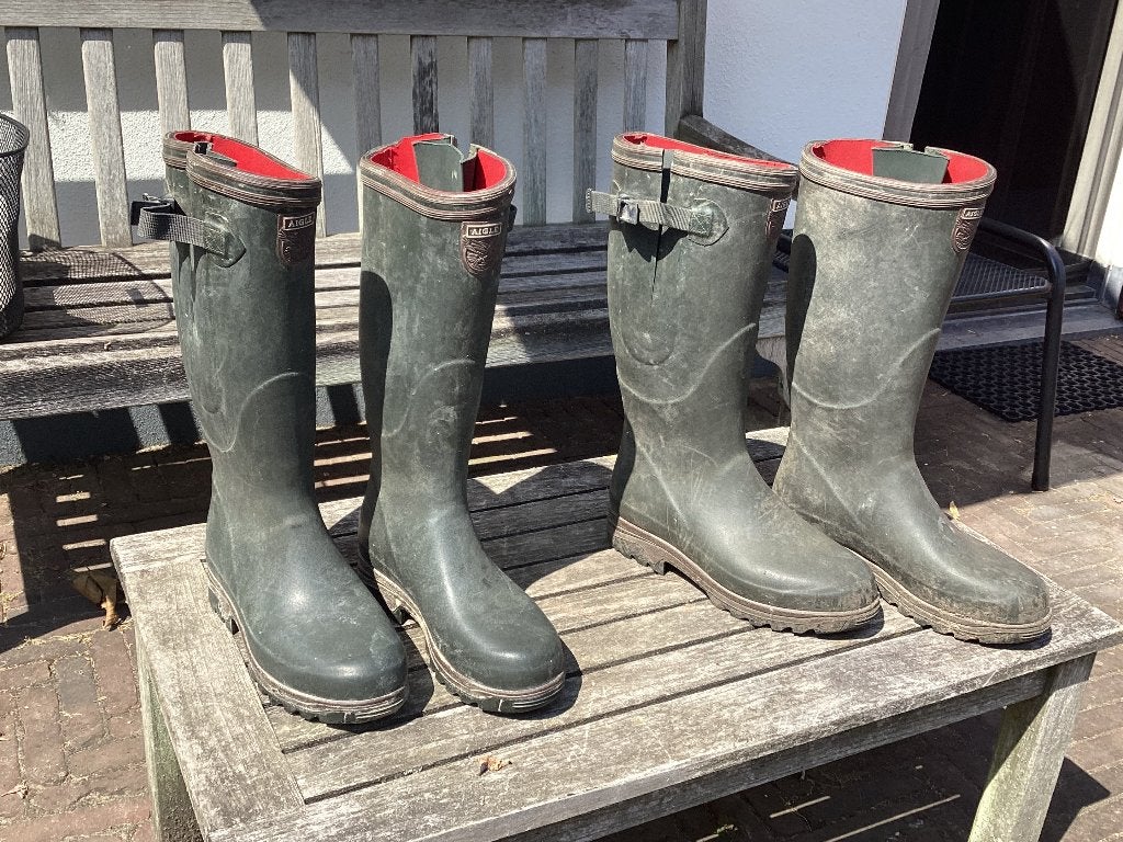 Aigle rubber laars met neopreen maat 41 en mt 44, Ophalen of Verzenden, Groen, Aigle, Regenlaarzen