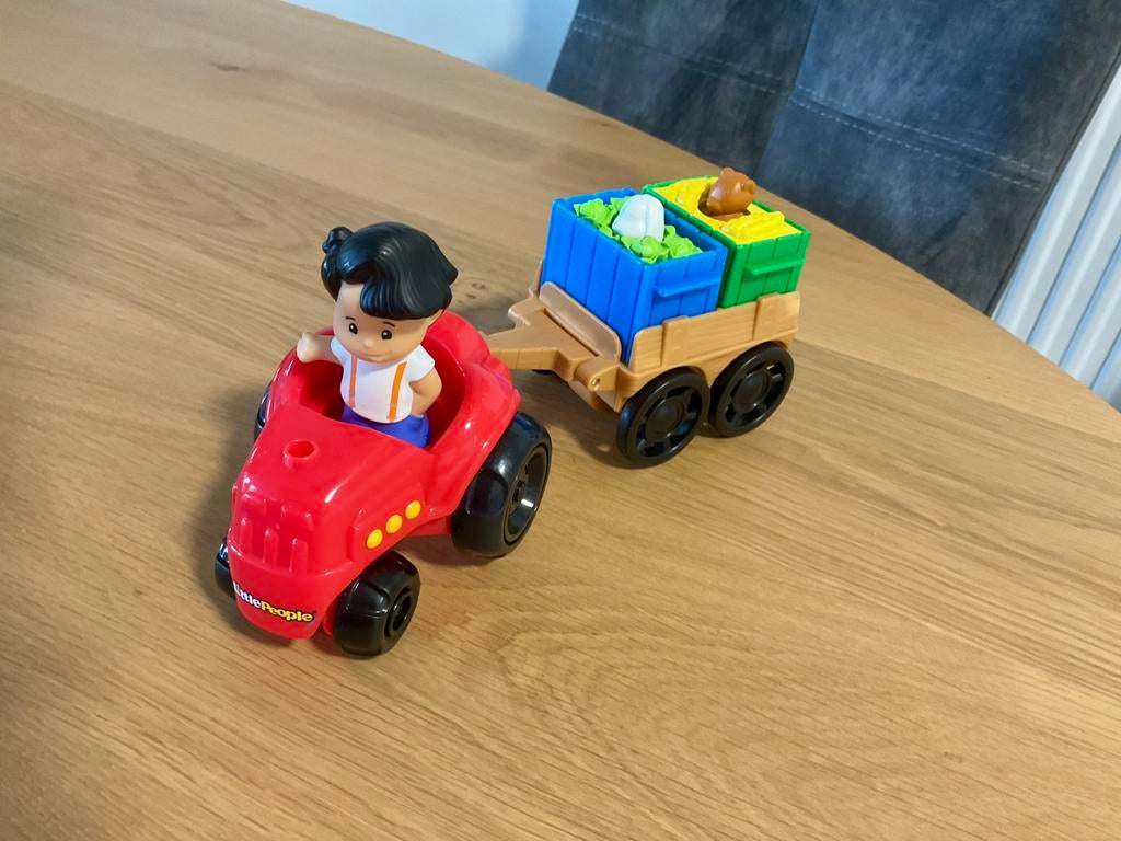 Little People : Tractor met aanhanger en kratjes groenten, Ophalen, Gebruikt, Auto of Voertuig