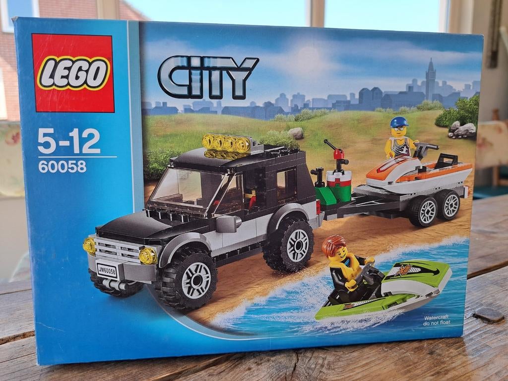 Lego City 60058 SUV met waterscooters compleet, Compleet, Lego, Ophalen of Verzenden, Complete set