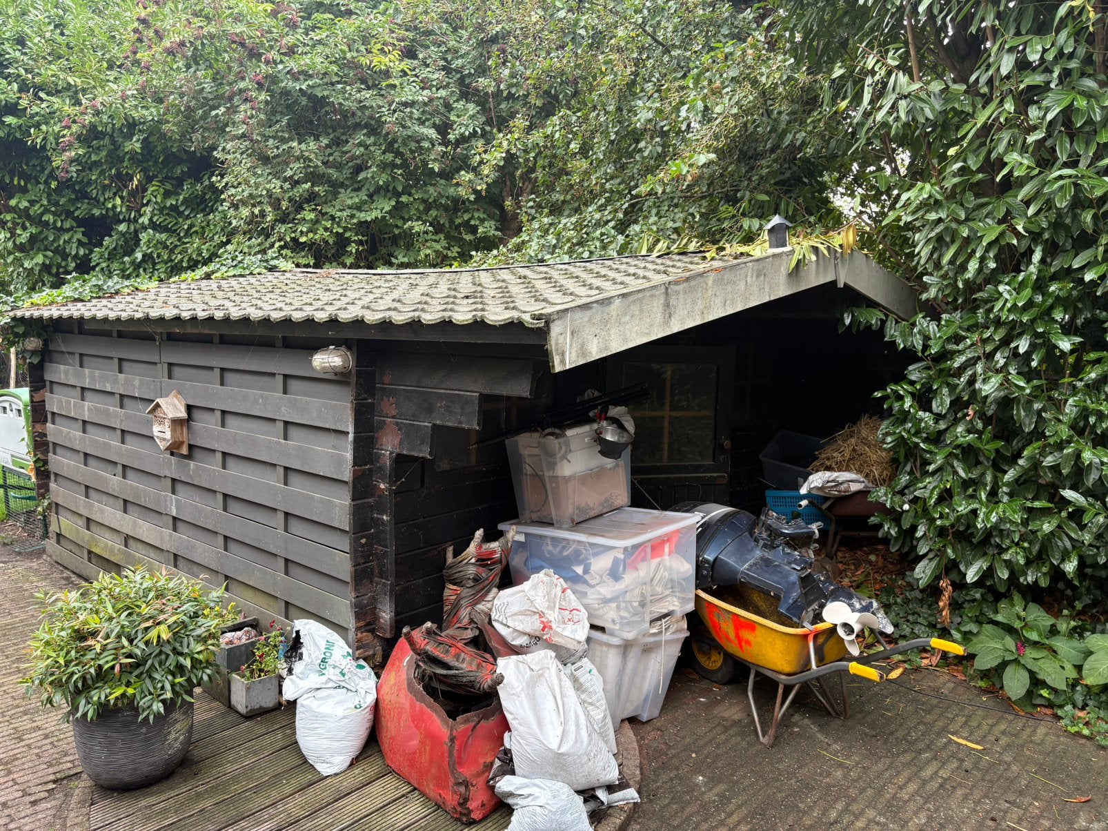 GRATIS ACHUURTJE TUINHUISJE 4x4 meter, Ophalen of Verzenden, Gebruikt, 250 tot 500 cm
