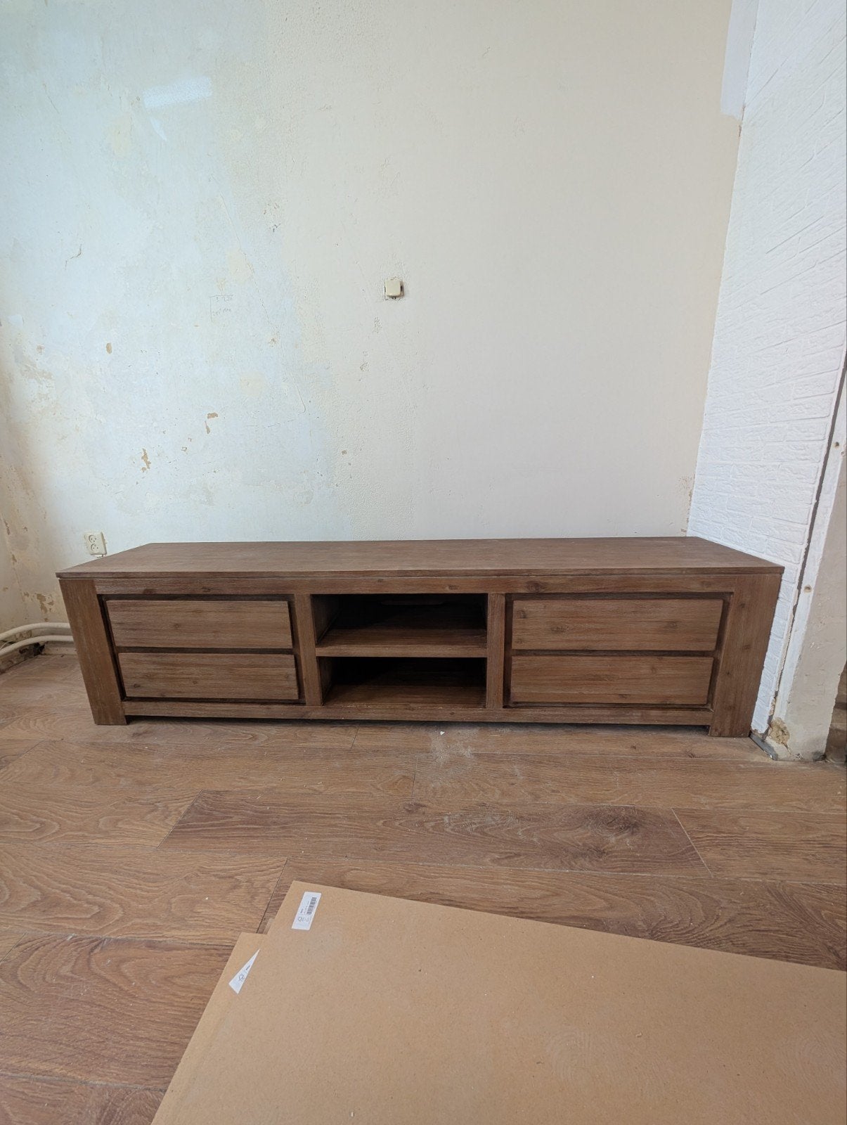 Hout tv meubel 220x45x57 cm, Ophalen, Gebruikt, 200 cm of meer, Minder dan 100 cm