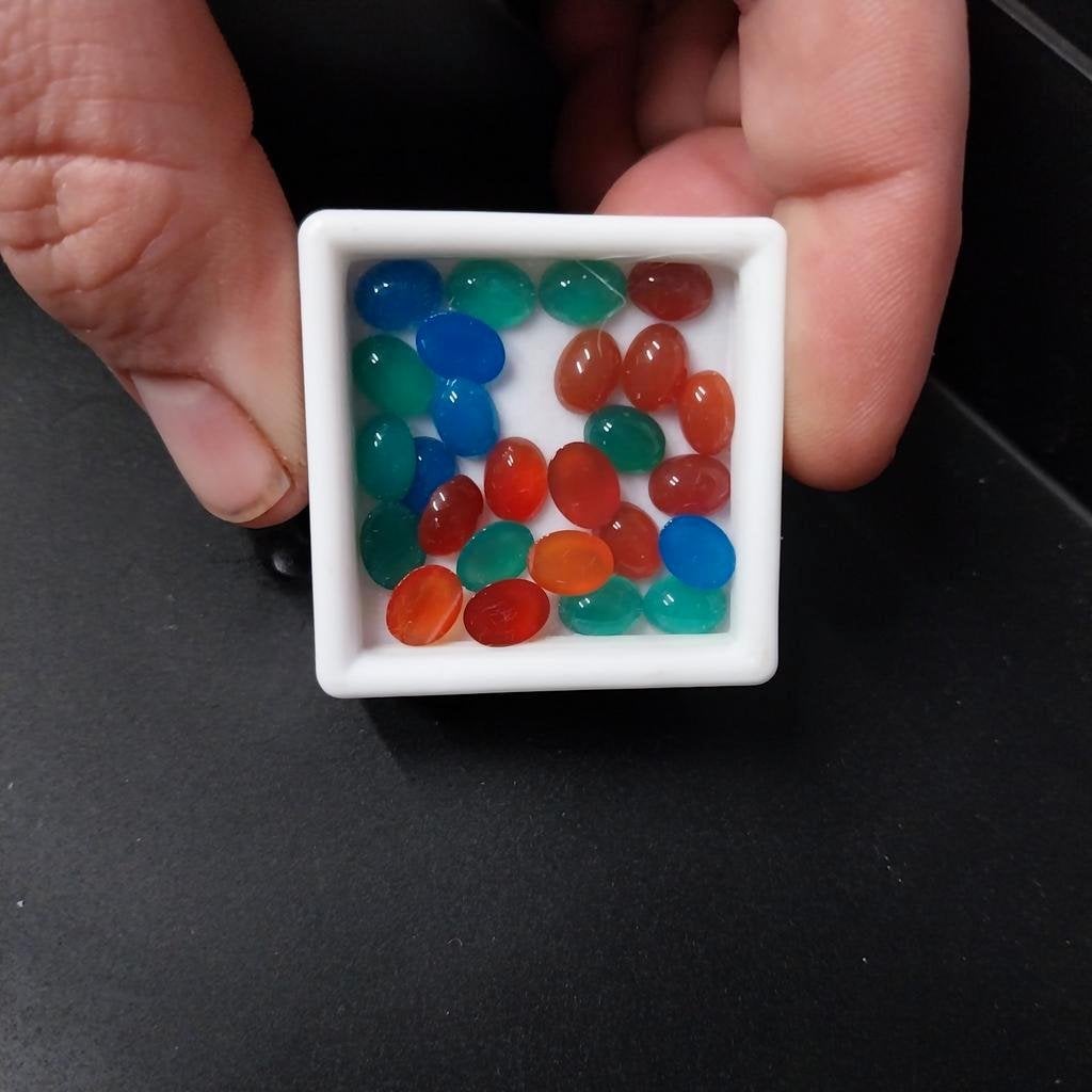 3 kleuren agaat cabochon mix, Ophalen of Verzenden, Nieuw