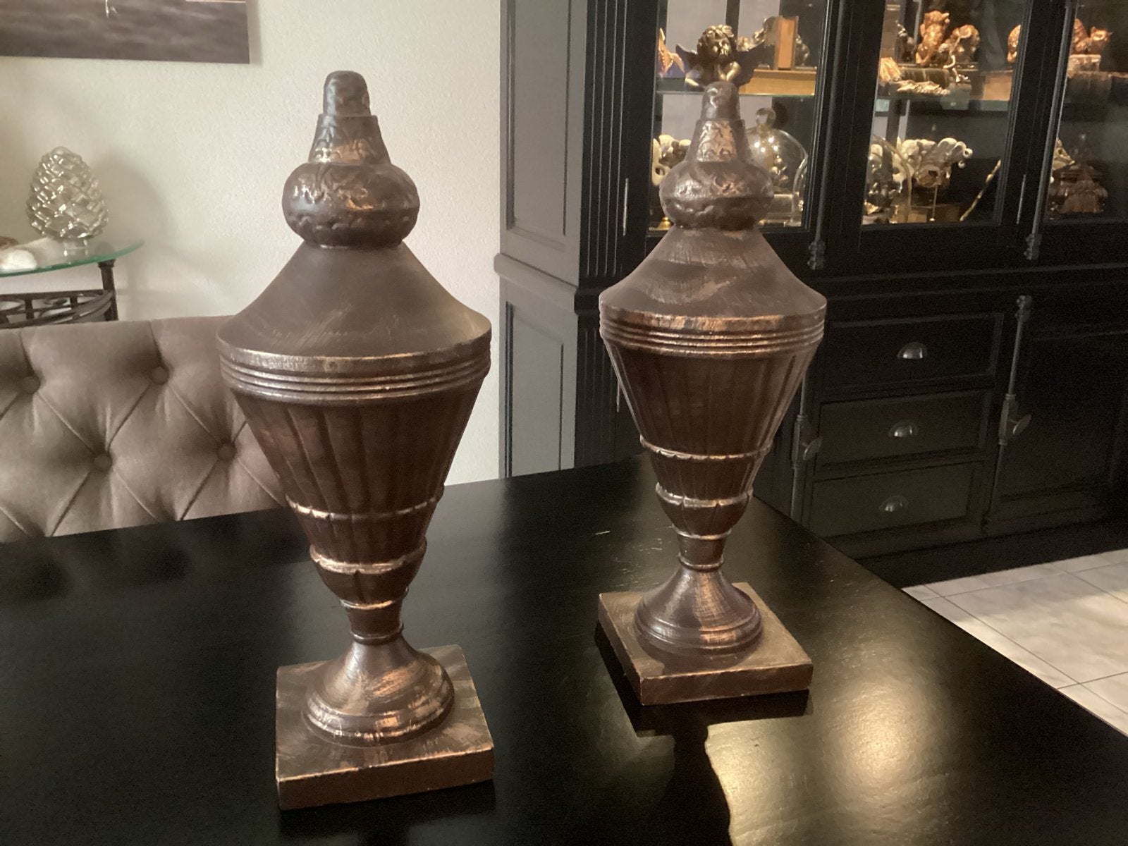 Decoratieve vazen - Set van 2, 50cm hoog, Ophalen, Hout, Gebruikt, Klassiek