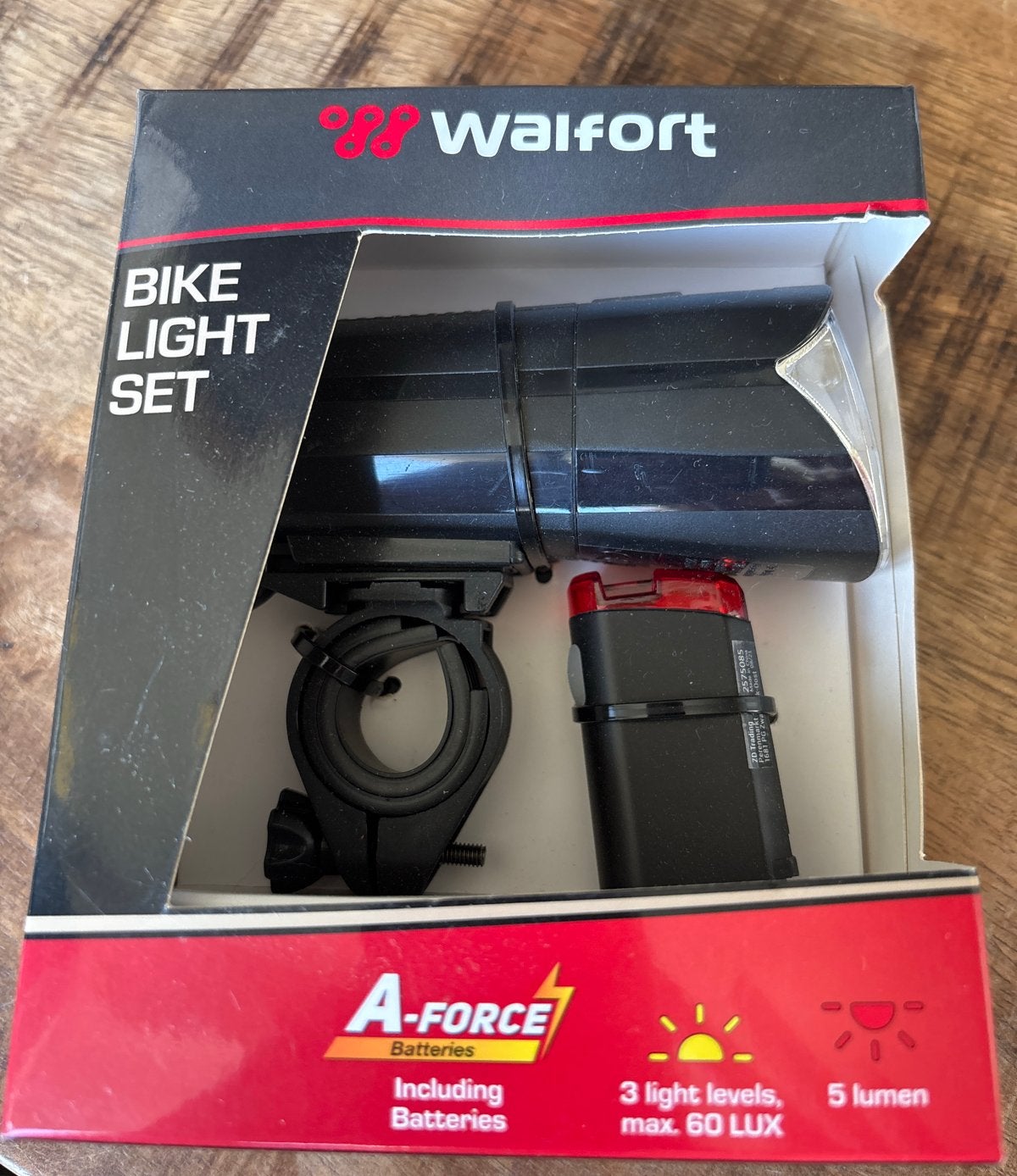 Walfort Fietsverlichtingsset - Voor- en Achterlicht, Ophalen of Verzenden, Nieuw, Batterij, Verlichtingsset