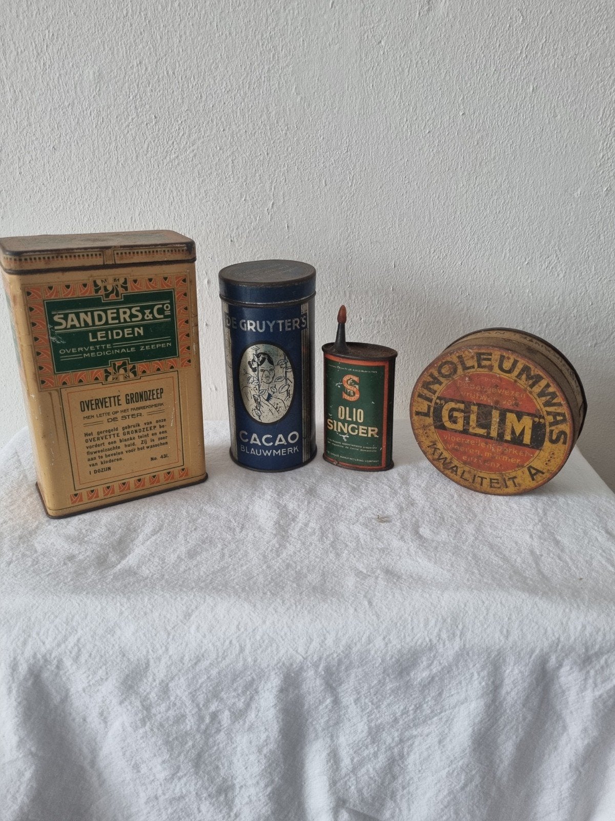 Blikken: Sanders & Co, De Gruyter's, Olio Singer, Gli, Verzamelen, Blikken, Ophalen of Verzenden, Gebruikt, Overige, Overige merken