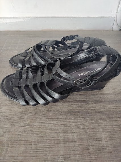 Hush Puppies lederen zwarte dames instappers met hakje, Kleding | Dames, Ophalen of Verzenden, Zo goed als nieuw, Hush Puppies
