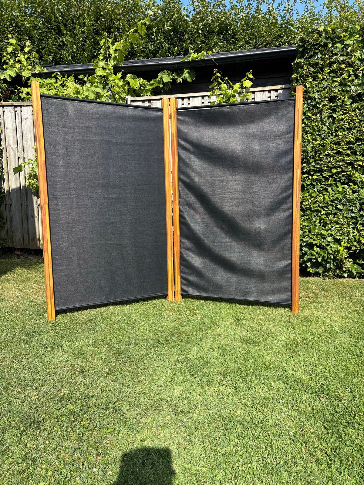 Scherm met hardhouten palen - opknapper, Tuin en Terras, Tuinschermen, Ophalen, Gebruikt, 100 tot 150 cm, 150 tot 200 cm