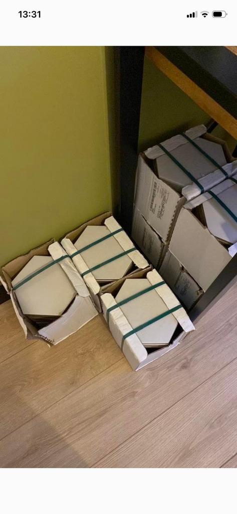Tegels hexagon, Ophalen, Minder dan 20 cm, Zo goed als nieuw, Minder dan 5 m²